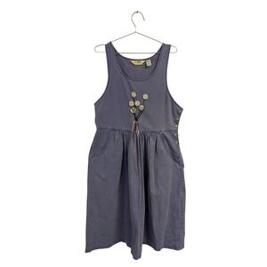 VTG Vintage L.L. Bean Jumper Dress Cottage Homestead Flower Bouquet Purple‎ 12